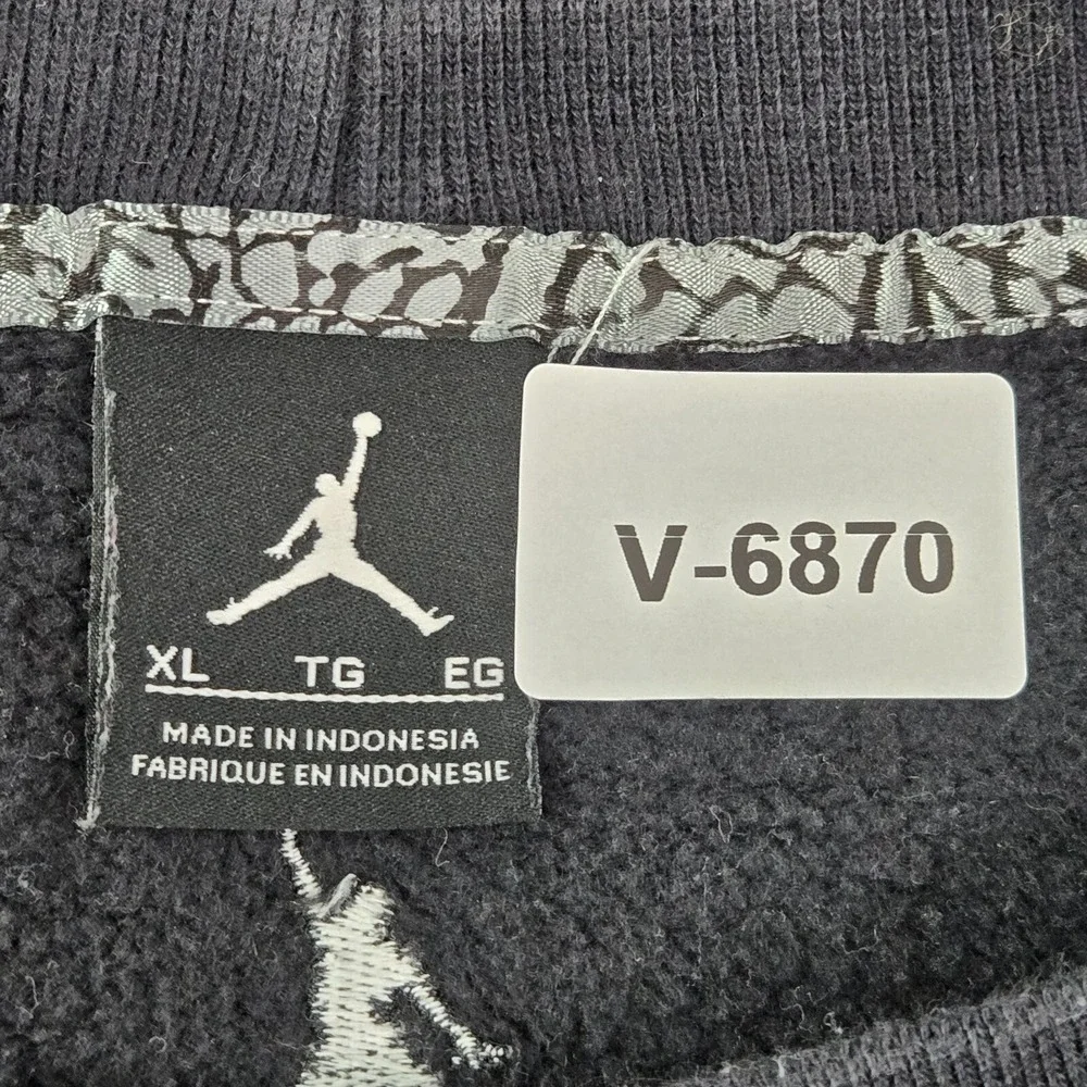 Jordan Men Sweatshirt XL‎ Black Cotton Polyester Logo Jumpman Graphic